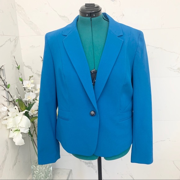 Nine West Blazer Jacket Blue 16 NWOT